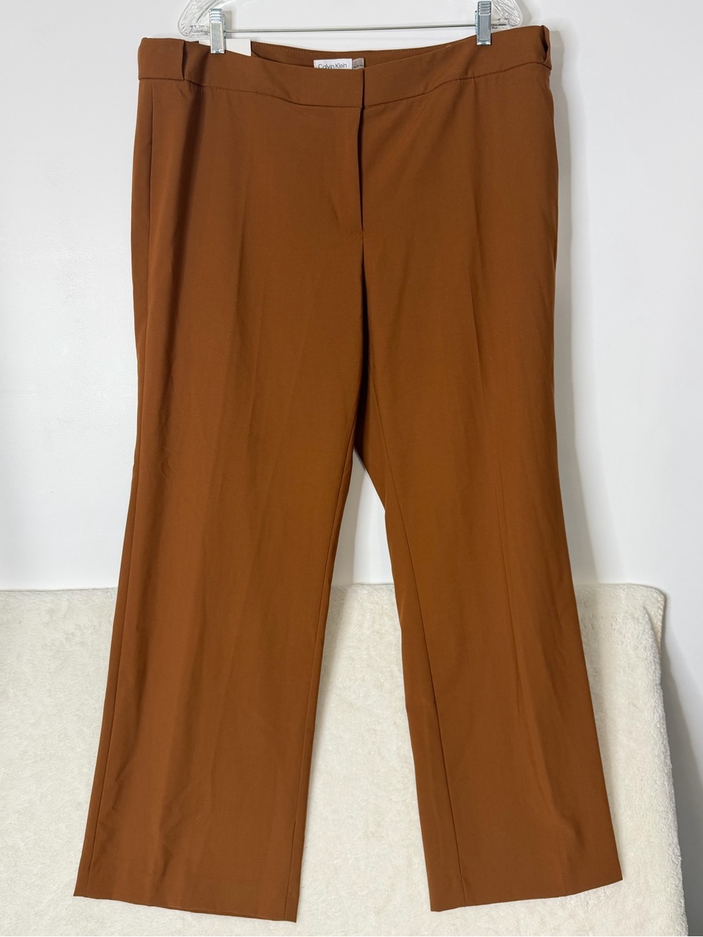 Calvin Klein Highline Pants Trouser Size 18W Brown Career Wear NWT